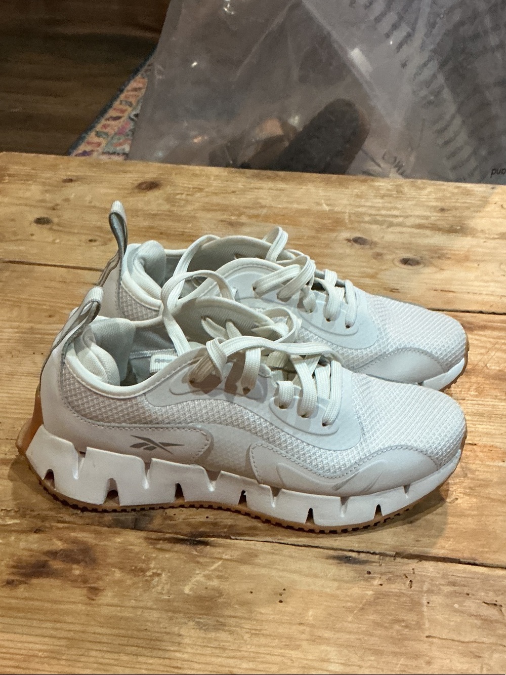 Reebok Kids White Mesh Trail-Inspired Sneakers